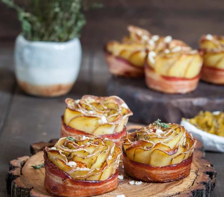 Rosas de patata con bacon