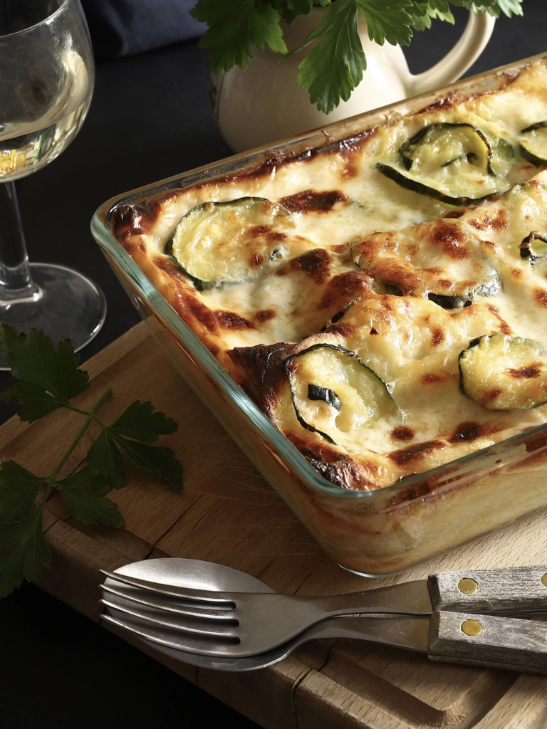 Gegratineerde Aubergine met Garnalen
