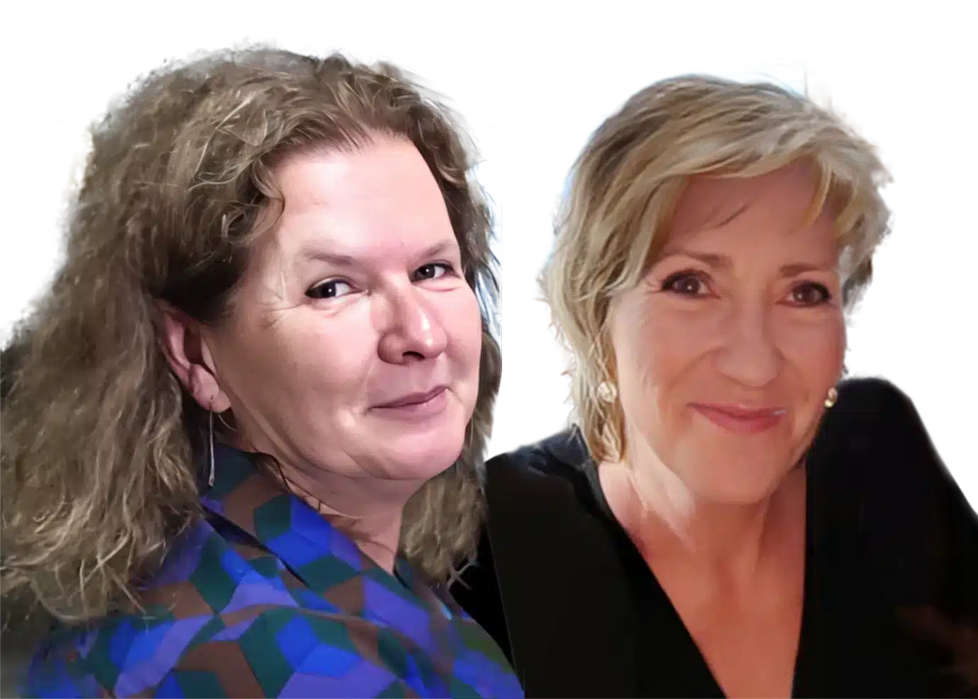 Diana en Marieke, de organisatoren van de kooksessies, afgebeeld naast elkaar met een transparante achtergrond.
